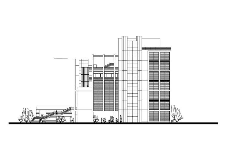 康复医院建筑施工图设计资料下载-现代风格文化馆建筑施工图设计（CAD）