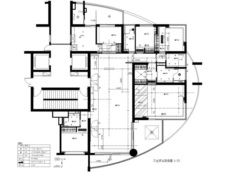 [深圳]中信紅樹灣梁宅室内装修CAD施工图+官方摄影-天花灯具尺寸图