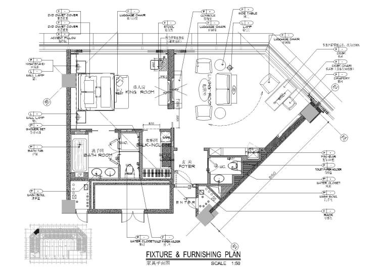 万达平面CAD资料下载-[广东]五星希尔顿商务酒店公区+客房施工图