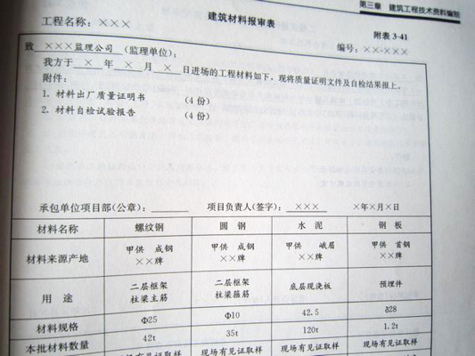 建筑工程技术资料编制3-8-建筑材料报审表1