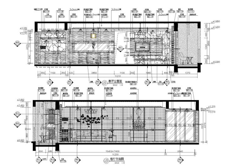 [四川]眉山·凯旋国际公馆三居样板房施工图-立面图