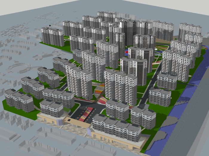 14万平住宅小区建筑设计资料下载-[天津]某住宅小区建筑模型设计