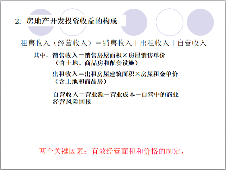 房地产投资分析案例（PPT）-房地产开发投资收益的构成