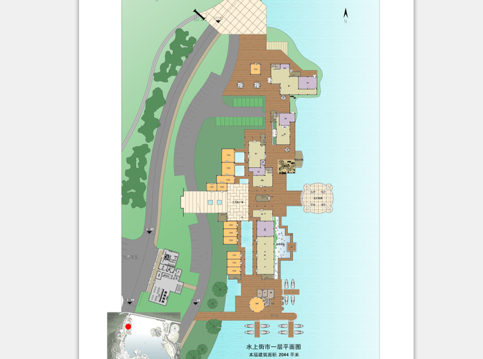  [福建]泰宁生态休闲旅游综合体规划设计文本-水上街市平面图