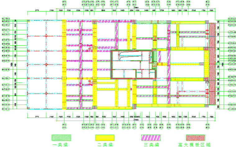 [六盘水]框剪结构改造安置房高大模板支撑体系专项安全施工方案（220页）-42荷载较大模板平面布置图