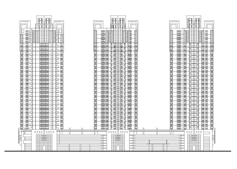 某三层流水别墅建筑方案图资料下载-丰湖某大型高层住宅楼建筑施工图（CAD）
