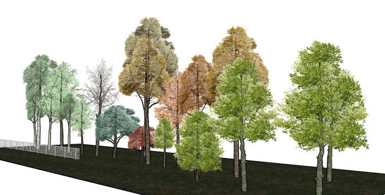 英国冰晶之树景观资料下载-经典景观树su模型