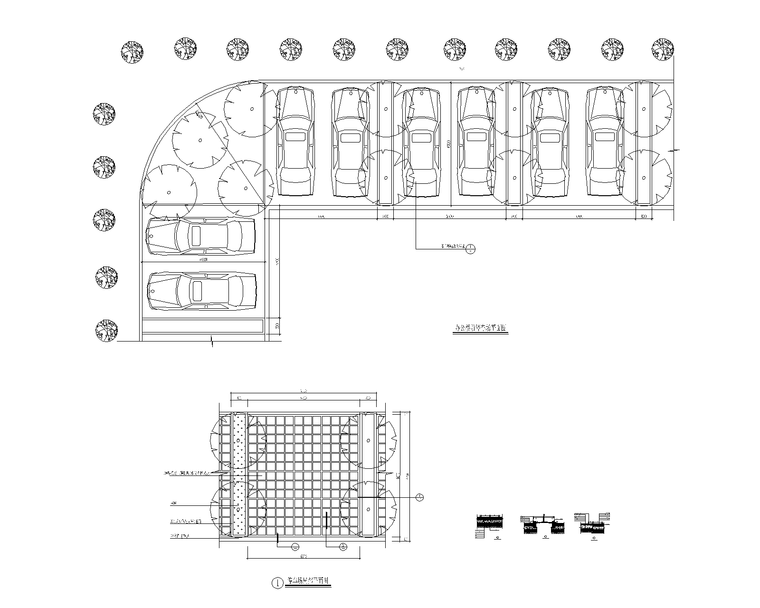 停车场自行车架cad平面图
