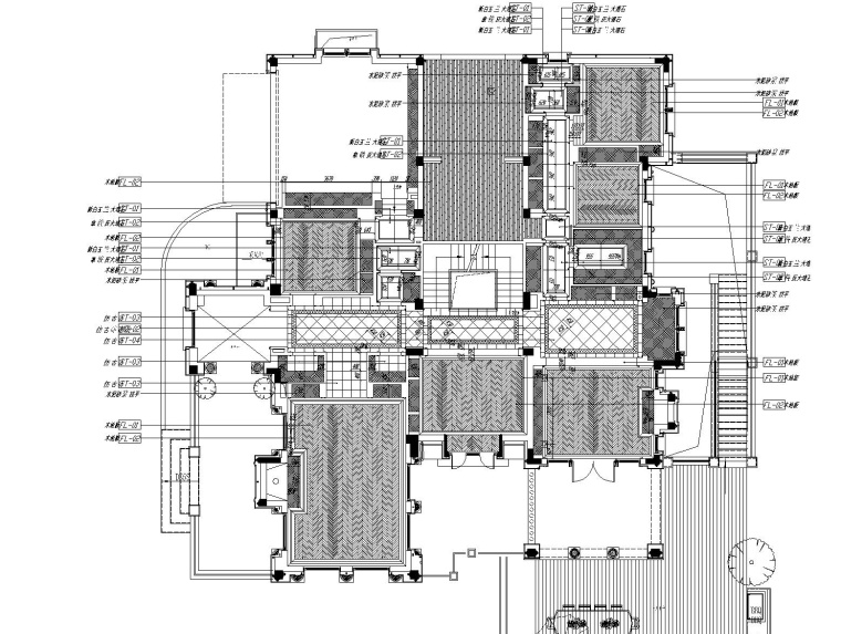 戴昆-上海绿城1000㎡美式别墅室内装修施工图+软装方案+效果图+物料-5地面铺装图_看图王(1)