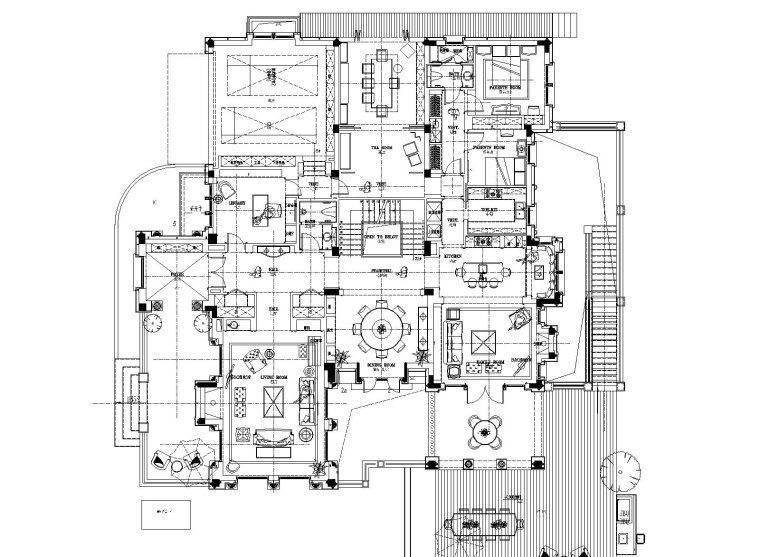 室内装修劳务计划表资料下载-戴昆-上海绿城1000㎡美式别墅室内装修施工图+软装方案+效果图+物料