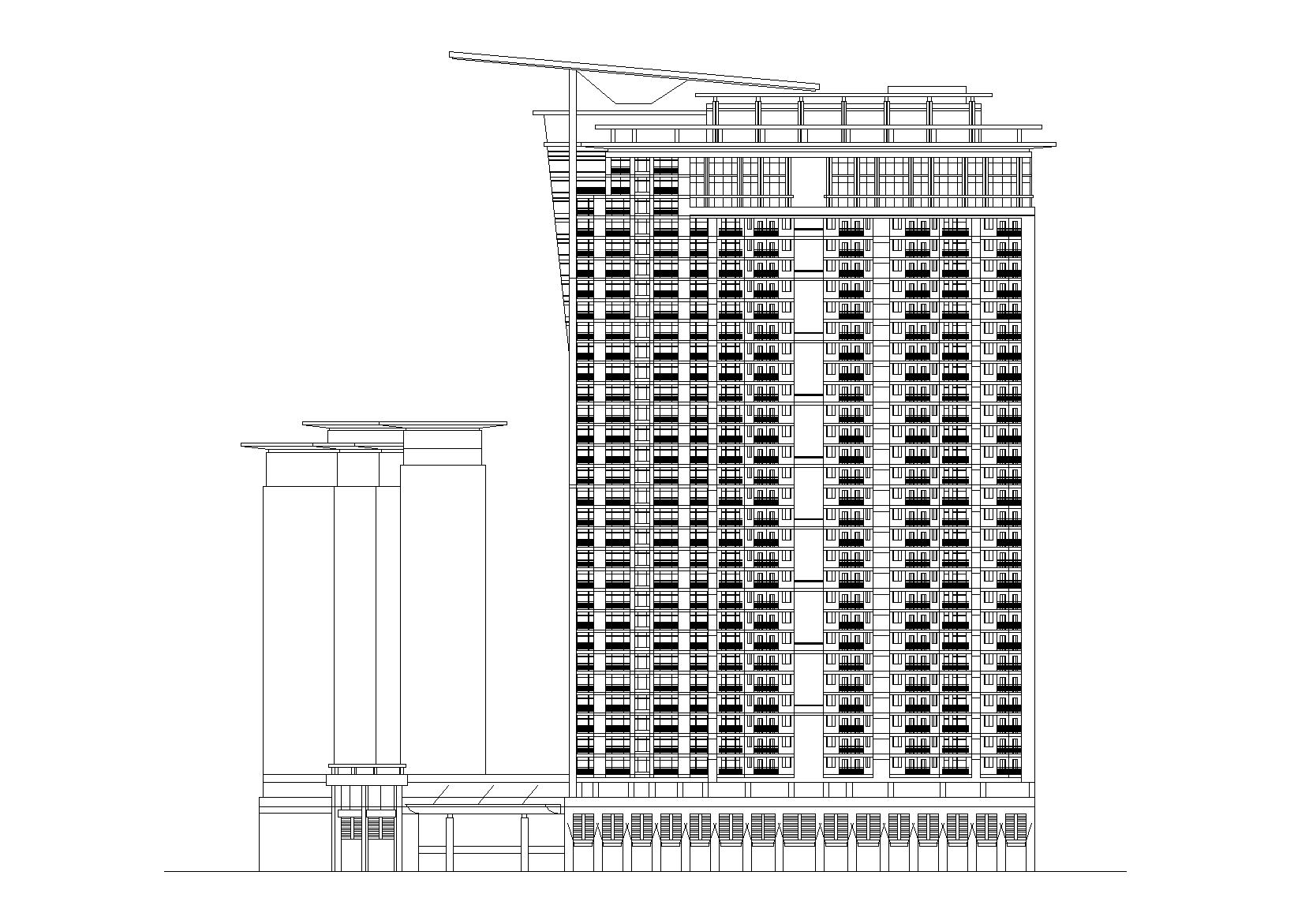 北京国际大厦建筑设计施工图(cad)
