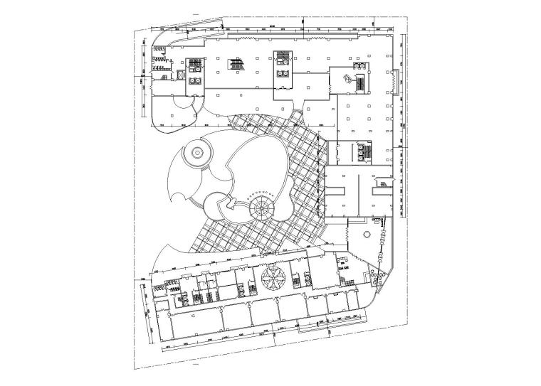 北京国际大厦建筑设计施工图（CAD）-一层平面图