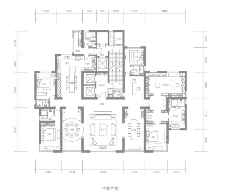 250平三室大平层装修资料下载-[郑州]梁建国-建业天筑603㎡超大平层样板间全套施工图CAD+官方摄影