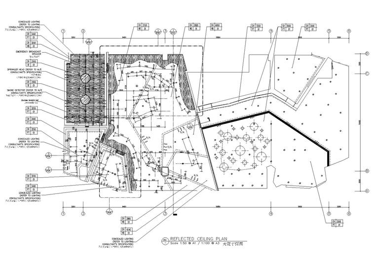 [临沂]Studio HBA赫室-临沂知名地产中心招商展示中心效果图+方案PPT+平面图CAD+完工实景-天花平面图