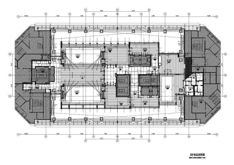 [上海]上海环球金融中心93层工程项目施工图-93F地面材料图