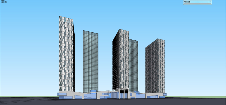 高层办公楼建筑su资料下载-保利高层办公楼建筑模型设计（现代风格）