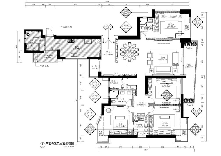 144平装修效果图资料下载-[澳门]230㎡平层私宅丨高清效果图+CAD施工图+物料书