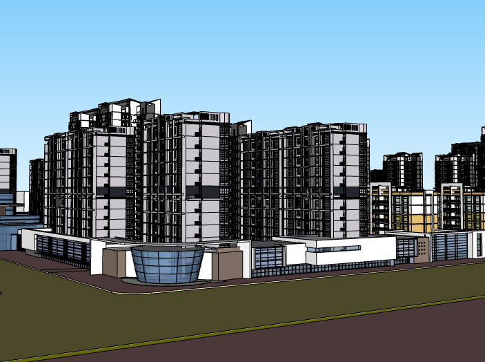 小区楼盘建筑su模型2