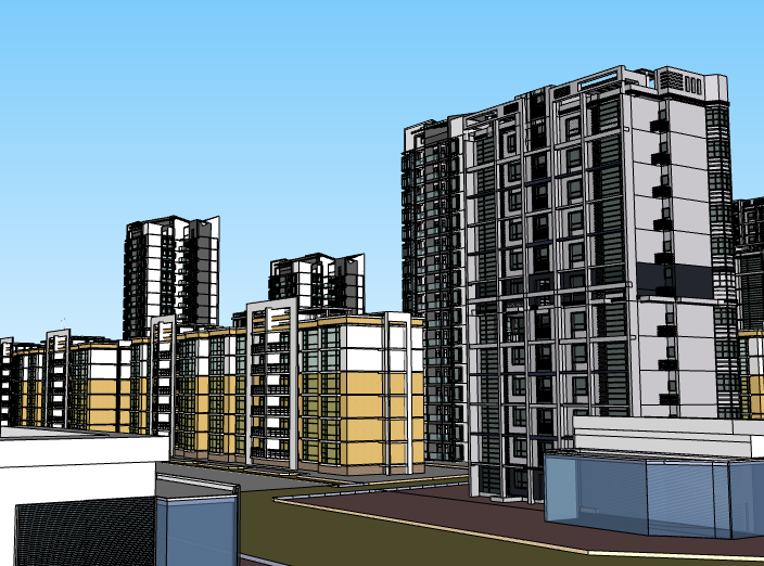 小区楼盘建筑su模型3