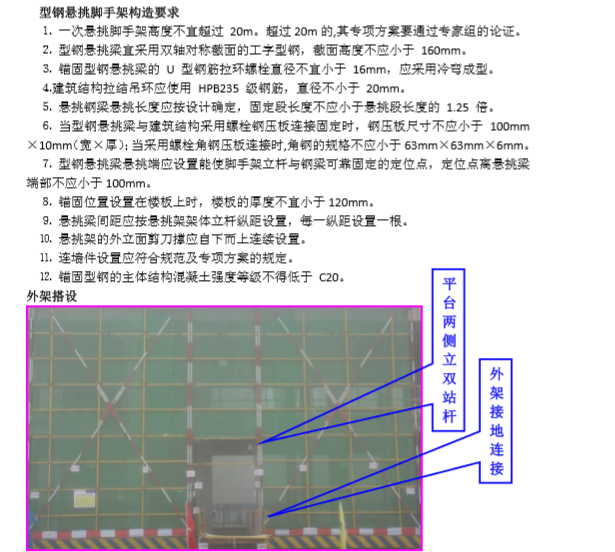 安全文明施工管理指引（含图）-型钢悬挑脚手架构造要求