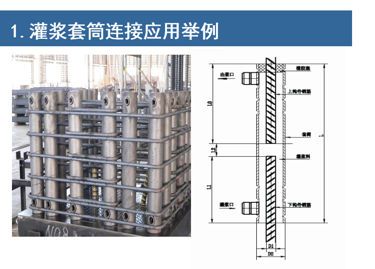 预制PC构件的连接方式（PPT，59页）-灌浆套筒连接应用举例