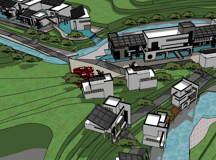 新亚洲别墅建筑模型资料下载-新中式度假别墅建筑模型设计