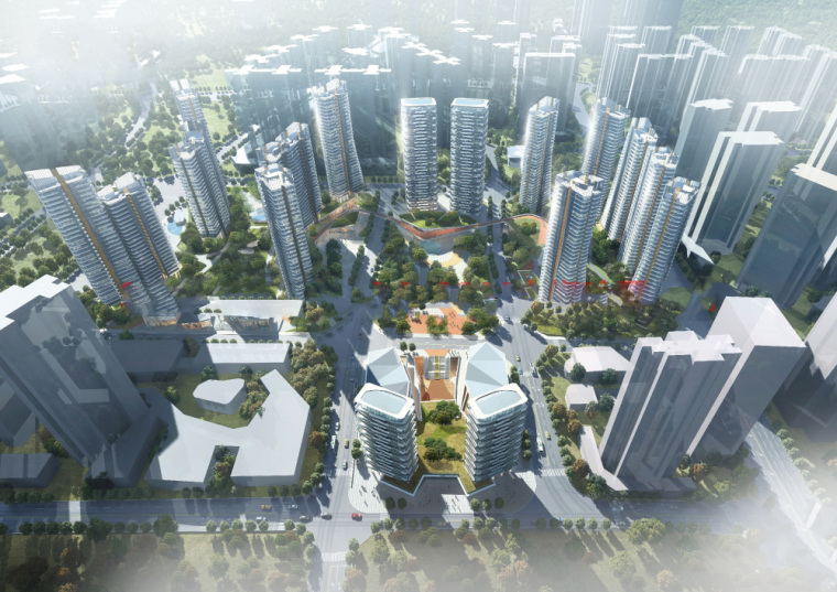 巴西生态商业建筑资料下载-[四川]招商成都三圣乡人居国际精英生态城项目建筑模型设计