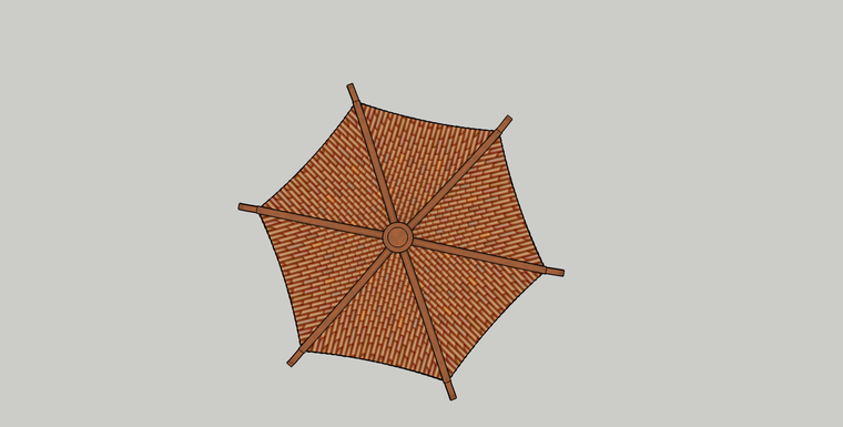 景观六角亭-美人靠su模型