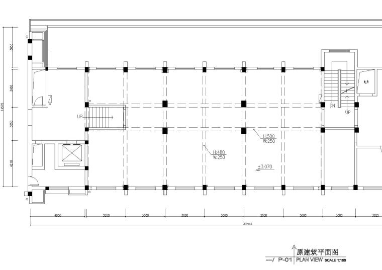 [湖北]武汉东仓创意研究中心CAD施工图+效果-原始平面图