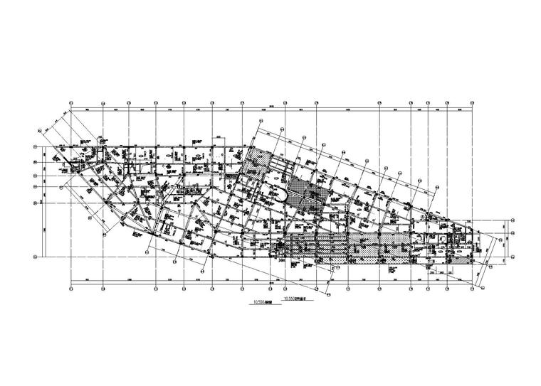 建筑施工图组资料下载-[绍兴]6层不规则框剪俱乐部大楼建筑结构图