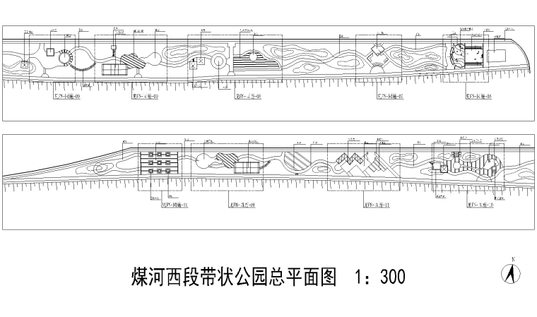 被玩坏的景观设计分析图资料下载-[河北]唐山煤河带状公园景观设计CAD施工图