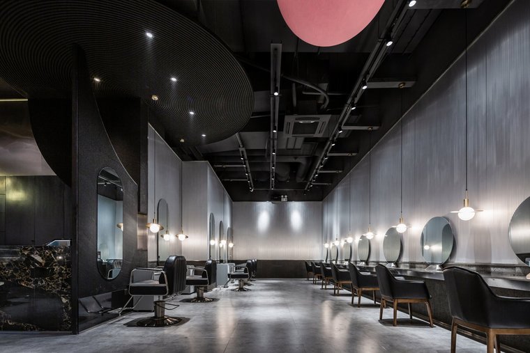 杭州暗色系工业风理发店