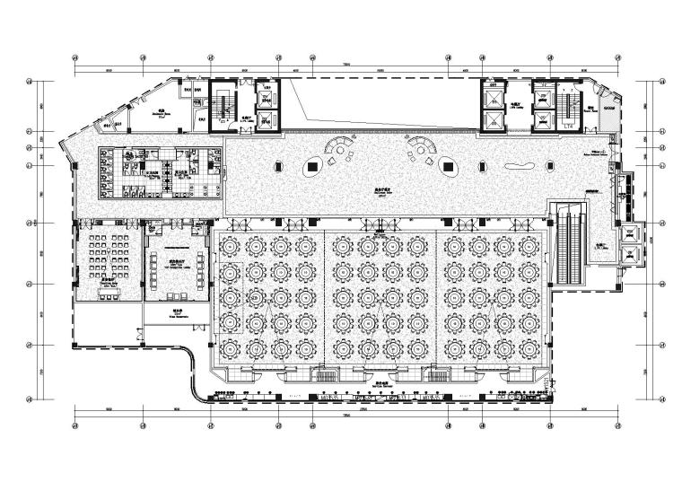 五星级酒店宴会厅平面资料下载-[山东]高档豪华国际五星级酒店宴会厅设计施工图（含效果）