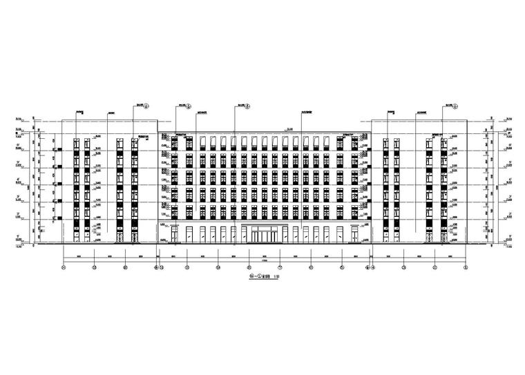 6层框架剪力墙科研楼建筑结构施工图2016-科研楼建筑轴立面图