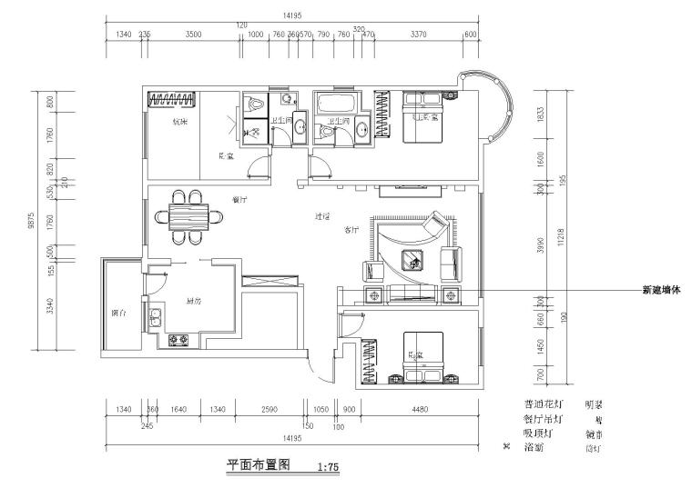 200平米展厅设计资料下载-200平米高档简欧三居室装修图（含效果）