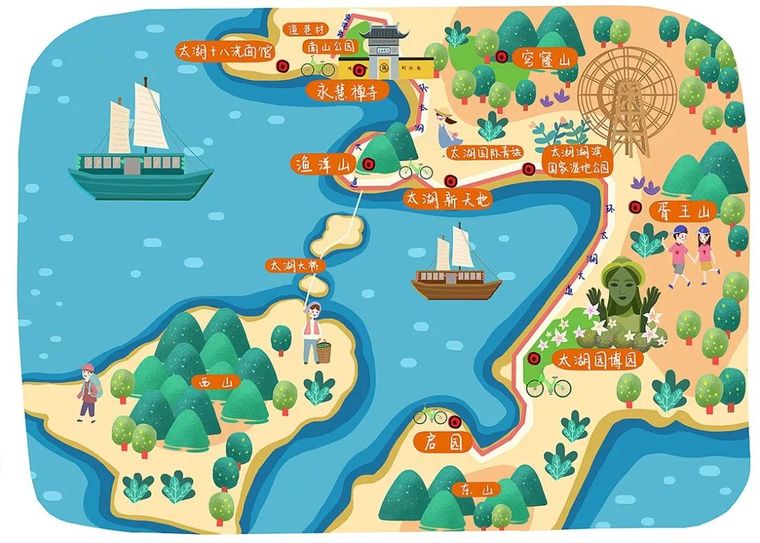 泸沽湖手绘地图,来源用户@戴大个儿