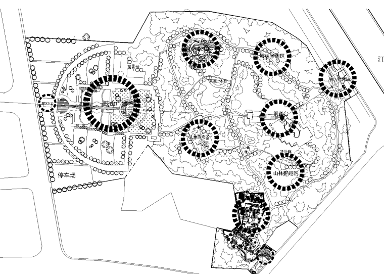 [福建]某公园景观设计方案CAD平面图-4 功能分析_看图王