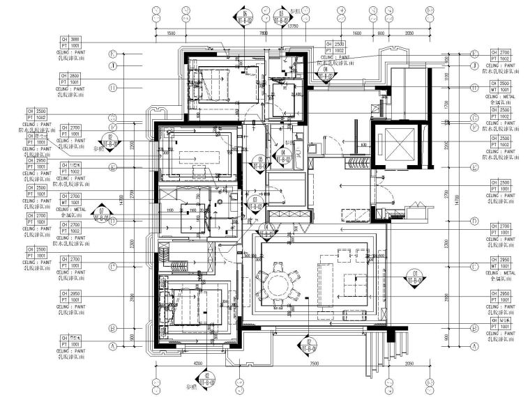 CCD-北京丰台区花乡樊家村175㎡样板间室内装修施工图+方案+效果图-3天花布置图_看图王