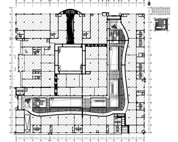 [甘肃]山丹世博购物广场室内装饰工程CAD施工图+效果图-4一层天花开线尺寸图