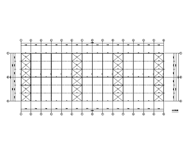 [河北]单层门式刚架结构工业厂房结构施工图-屋面结构布置图