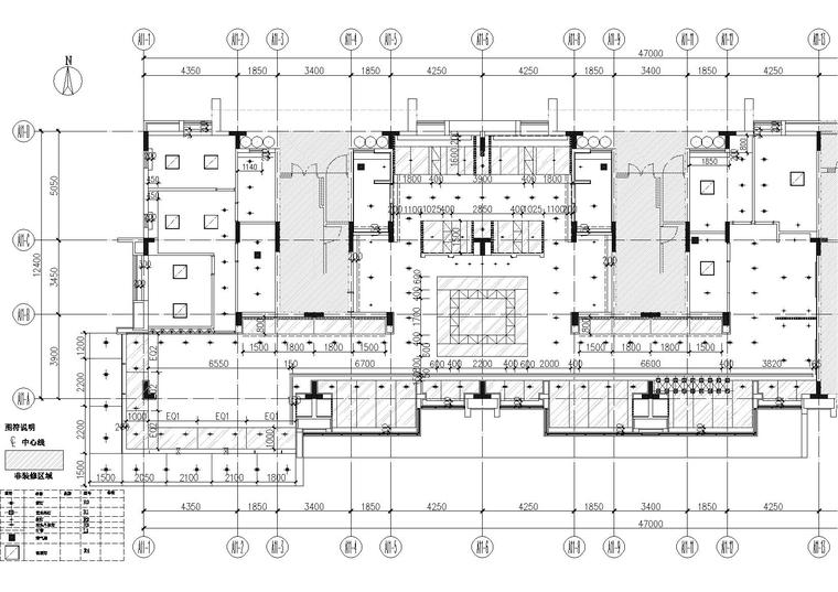 [广东]肇庆君山公馆销售中心CAD施工图+效果-天花尺寸图