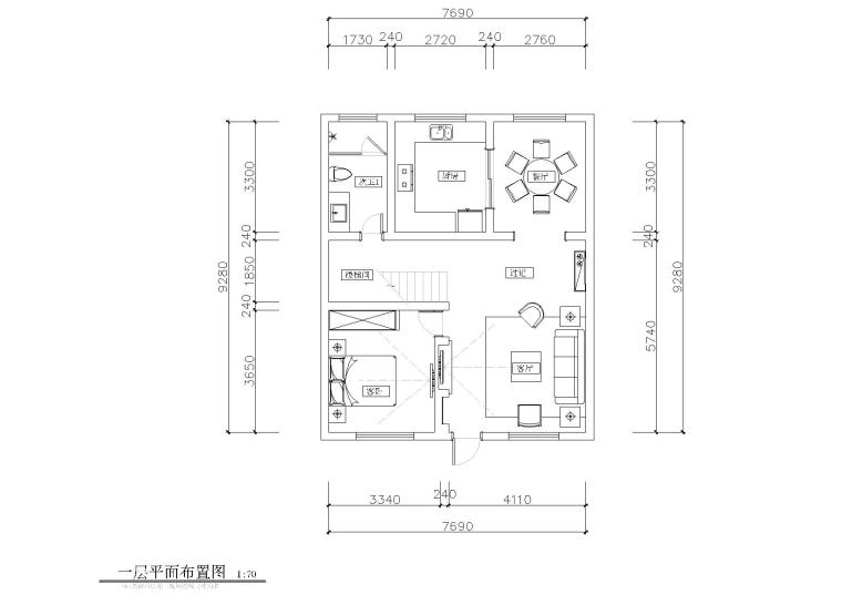 2层复式别墅资料下载-[江苏]某复式别墅样板间CAD施工图+效果图