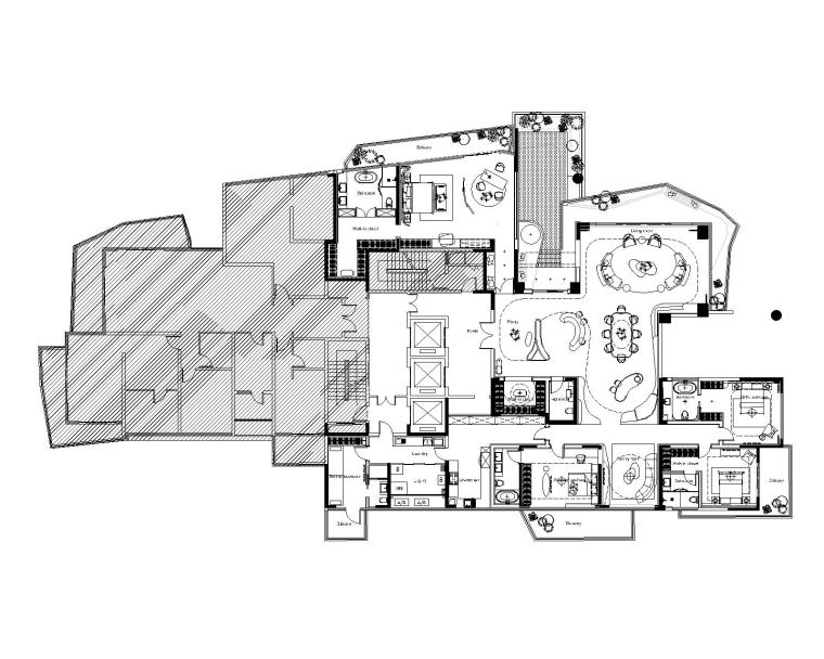 住宅大平层设计平面图资料下载-[四川]HWCD-成都万华麓湖450平大平层豪宅样板间CAD平面图+PPT设计方案+效果图