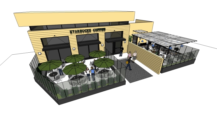 咖啡厅CAD下载资料下载-咖啡厅SketchUp模型下载