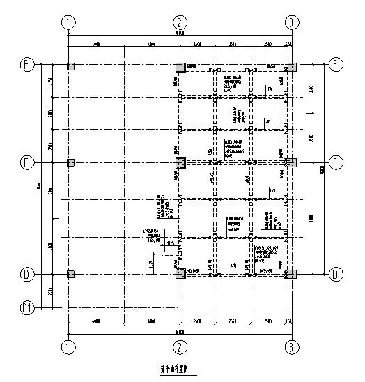 [武汉]厂房新增架空阁楼结构施工图-梁平面布置图