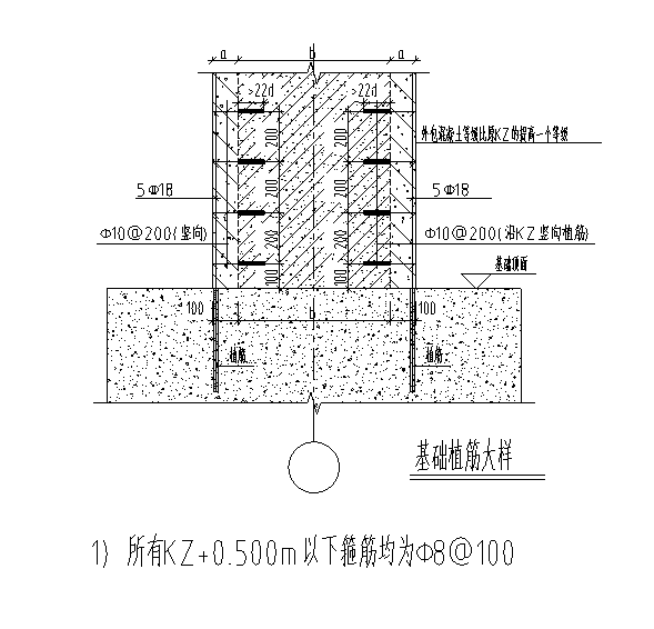 [武汉]厂房新增架空阁楼结构施工图-基础植筋大样