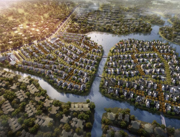 中式住宅区滨水资料下载-[上海]朱家角滨湖 低密度滨水豪宅建筑规划设计 （HZS设计|PDF+149页）