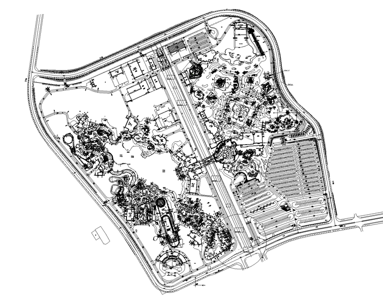 西双版纳风格建筑资料下载-西双版纳水上乐园总图[稀有]