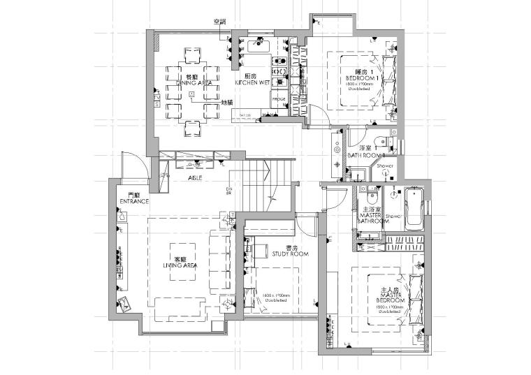 [福建]厦门郑女士样板间CAD施工图+效果图-插座位置图