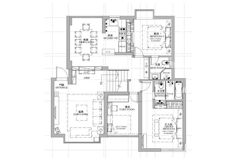 [福建]厦门郑女士样板间CAD施工图+效果图-排水图